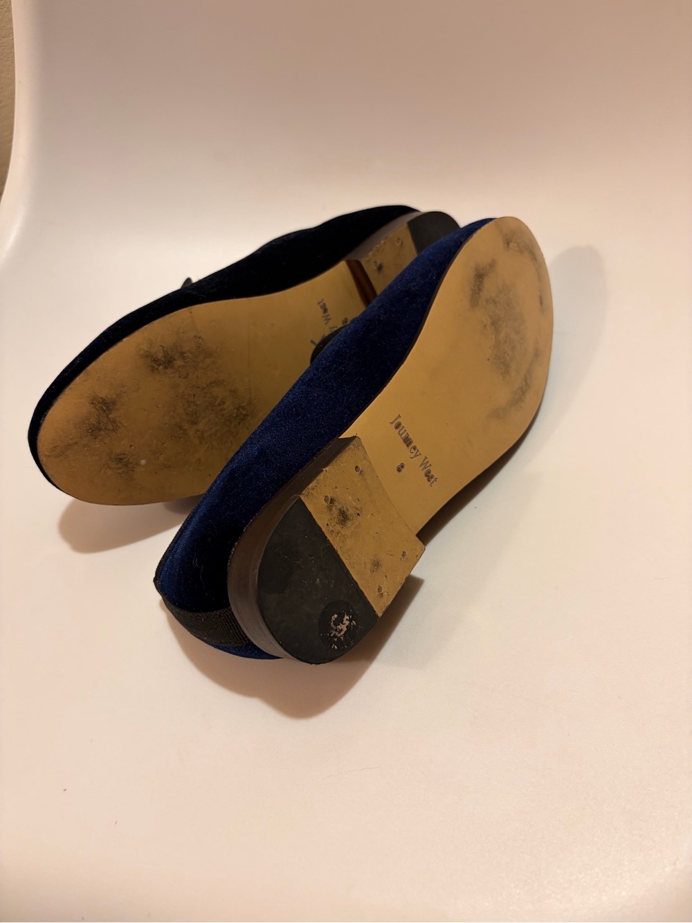 Blue Velvet Slip-On Loafers with Embroidered Cats-size 8 - Picture 5 of 5